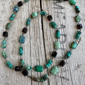 Silpada Sterling Silver Turquoise Azurite Smoky Quartz Necklace N1647